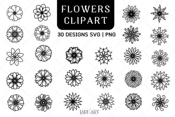 30 Flowers Clip Art for Creative Businesses
