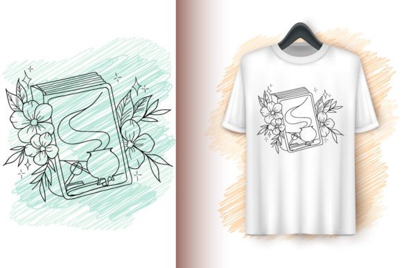 Book with Flowers and Butterfly Graphics
