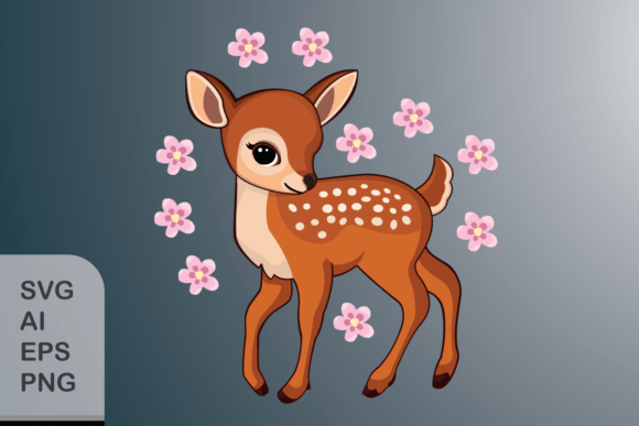 Deer with Flowers: Graphics and Illustrations for Editorial Excellence
