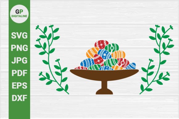 Easter Eggs, Bowl, Flowers, Plants SVG Graphics
