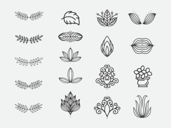 Flowers and Leaves Vector Element: Graphics and Illustrations for Real Crafting
