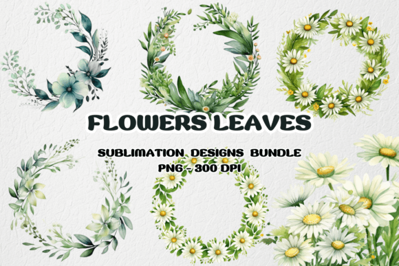 Flowers Leaves Watercolor Bundle Clipart: Graphics & Illustrations for Handmade Creators