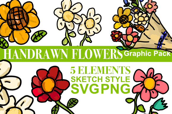 Handrawn Flowers for Spring: Graphics and Illustrations