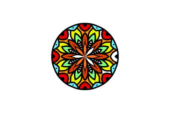 Mandala Illustration Colorful Flowers: Graphics & Illustrations