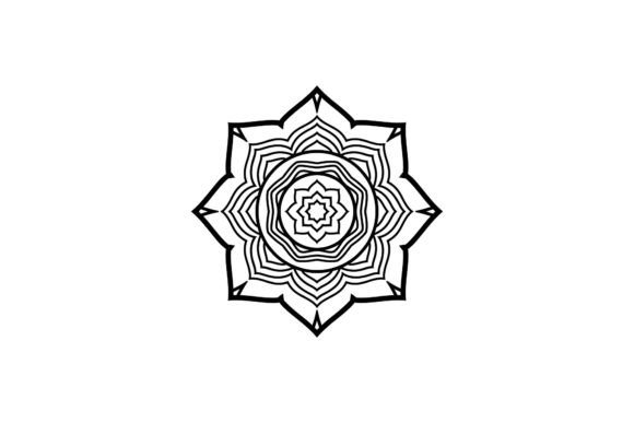 Mandala Illustration Wavy Flowers Graphics