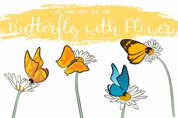 Spring Butterflies on Flowers Bundle