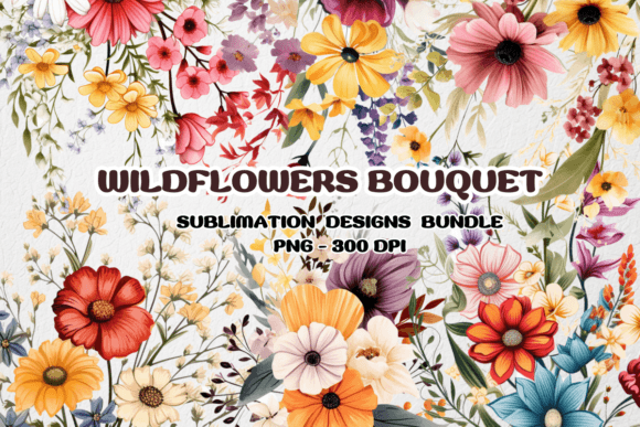 Wildflowers Bouquet Flowers Clipart: Graphics for Creative Selling
